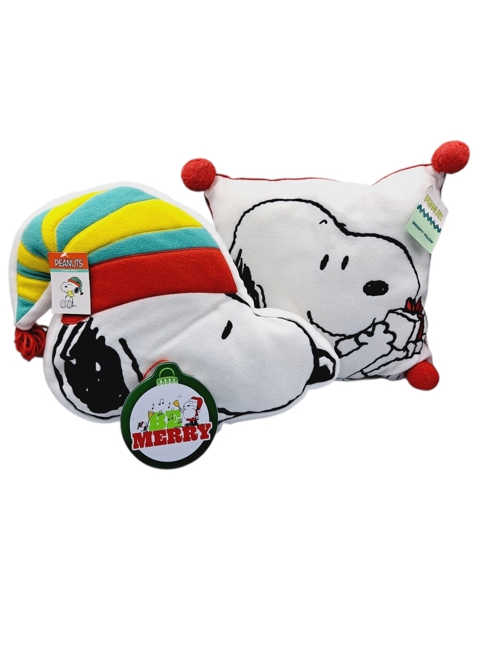 Charlie Brown Peanuts Holiday Snoopy Decor Pillows Tin Christmas Tree Ornament